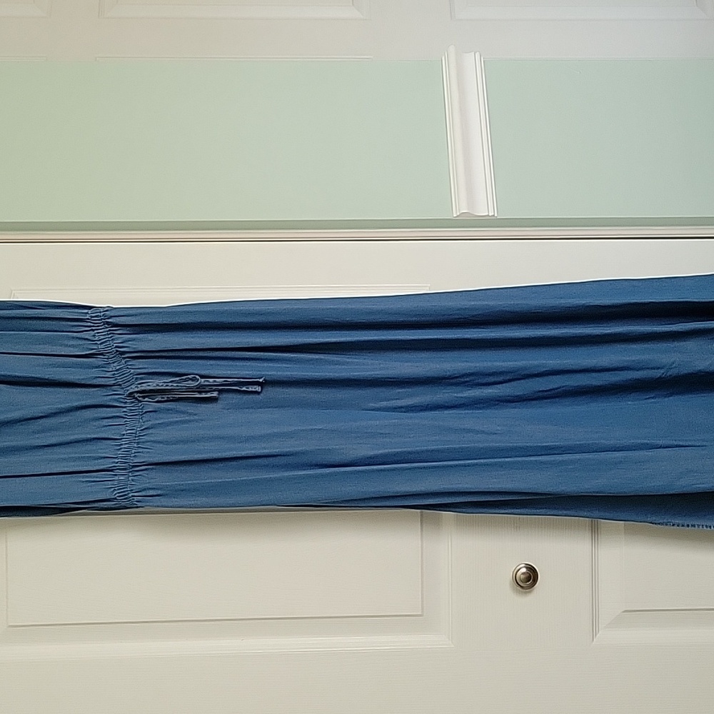 Long maxi dress. Jean material blue.